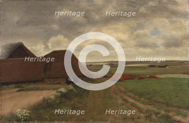 At a West Jutland brickworks, grey weather, 1891. Creator: Niels Bjerre.