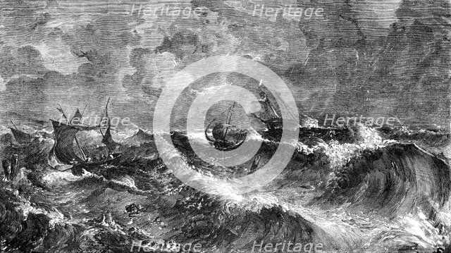 "The Sea-Scape" - painted by A. Clint - from the Exhibition of the National Institution, 1856.  Creator: Harvey Orrin Smith.