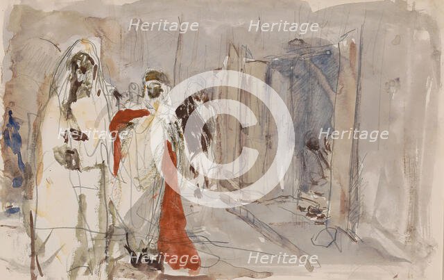 Street with figures, 1923. Creator: Marius Bauer.