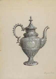 Silver Teapot, c. 1936. Creator: Eugene Croe.