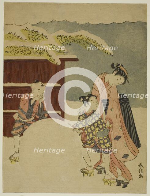 Making a Giant Snowball, c. 1767. Creator: Suzuki Harunobu.