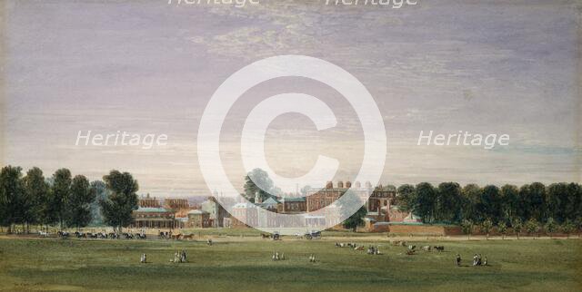 Buckingham House from the Green Park, 1825. Creator: David Cox the Elder.