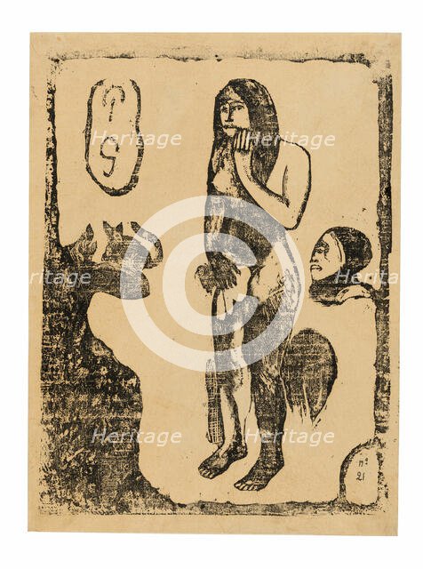 Eve, from the Suite of Late Wood-Block Prints, 1898/99. Creator: Paul Gauguin.