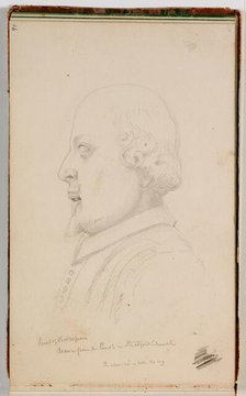 Head of Shakespeare, Drawn from the Bust in Stratford Church, Warwickshire, England, 1841. Creator: Thomas Cole.