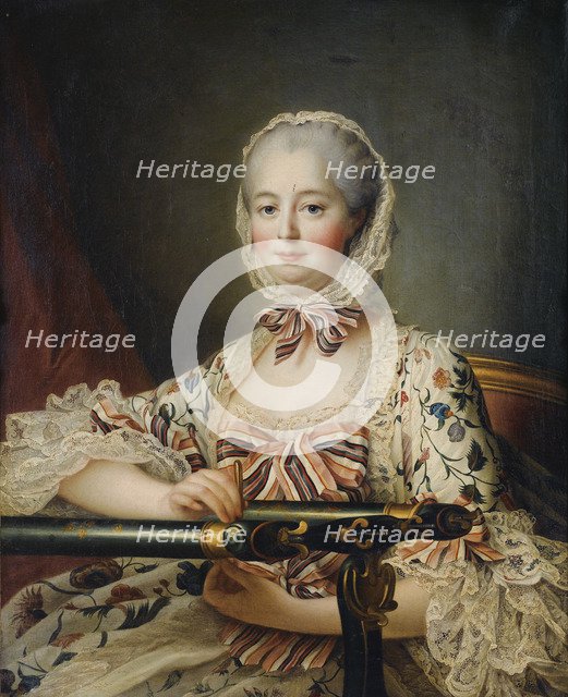 Portrait of the Marquise de Pompadour (1721-1764). Artist: Drouais, François-Hubert (1727-1775)