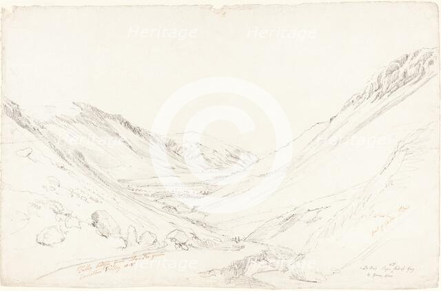Tally Llyn from Llyn Trigrain, 1803. Creator: Cornelius Varley.