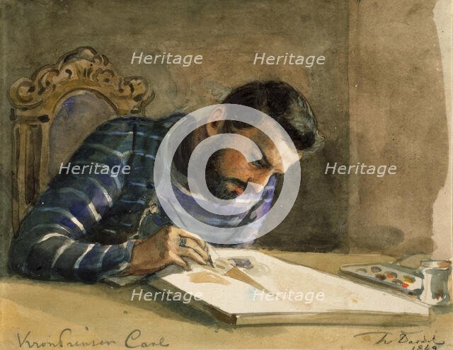 Crown Prince Karl, later King Karl XV, 1849.  Creator: Fritz von Dardel.