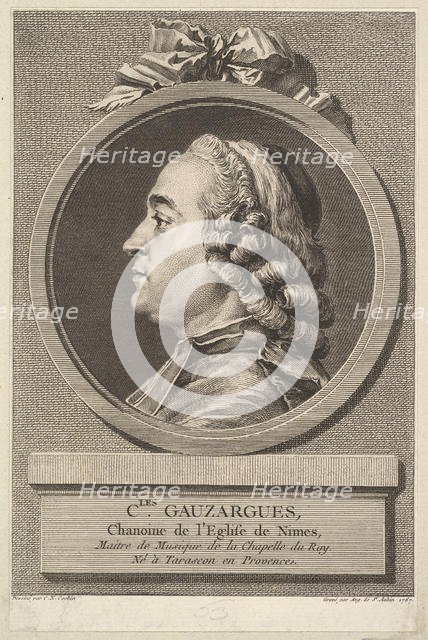 Portrait of Charles Gauzargues, 1767. Creator: Augustin de Saint-Aubin.