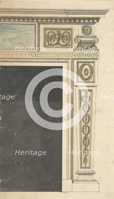 Design for a Chimneypiece, possibly for Melbourne House (now Albany),Piccadilly,London, 1771-75 (?). Creator: William Chambers.