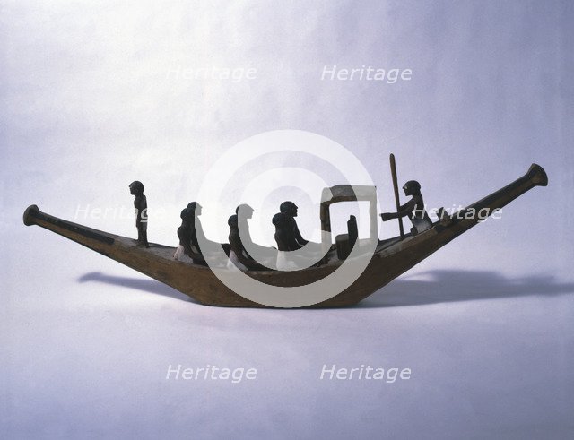 Wooden model of a boat, from the funeral trousseau of the high priest of Iny (Gebellin, 2200-2100…