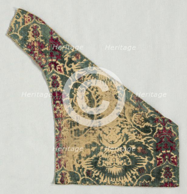 Velvet Fragment, 1400s. Creator: Unknown.