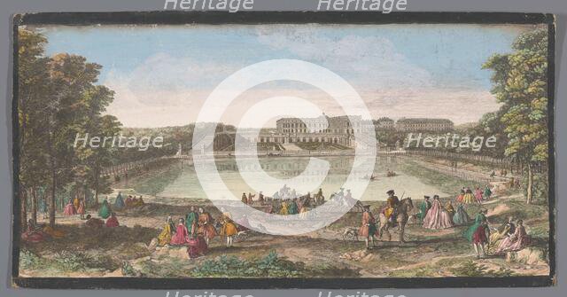 View of the orangery of the Versailles palace, 1700-1799. Creators: Anon, Jacques Rigaud.
