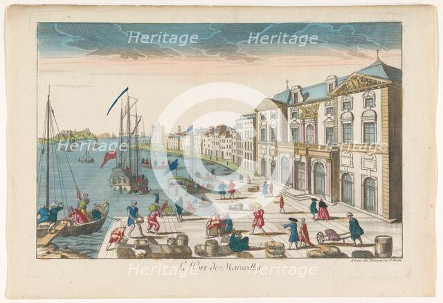 View of the Town Hall and the harbor in Marseille, 1745-1775. Creator: Anon.