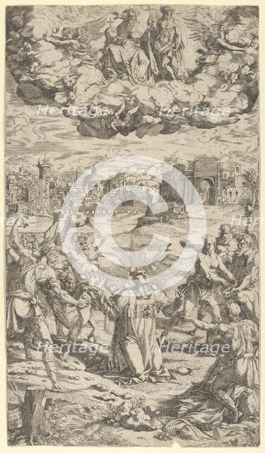 The Stoning of Saint Stephen, 16th century. Creator: Domenico del Barbiere.