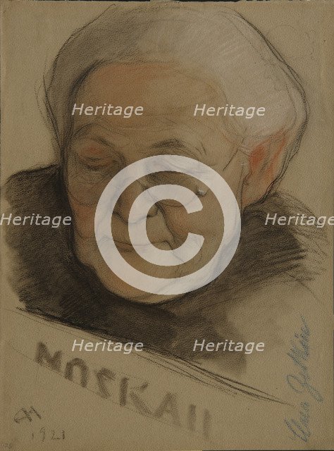 Portrait of Clara Zetkin (1857-1933), 1921. Artist: Andreev, Nikolai Andreevich (1873-1932)