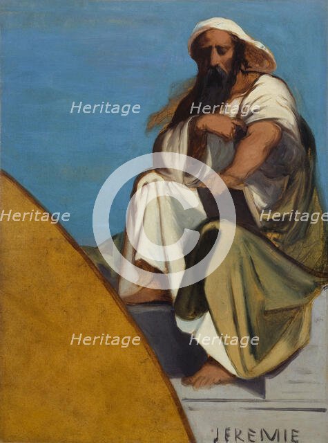 Esquisse pour l'église Saint-Jacques-Saint-Christophe de la Villette : Jérémie, c.1843. Creator: Jean-François Brémond.