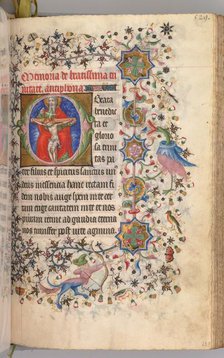 Hours of Charles the Noble, King of Navarre (1361-1425): fol. 259r, The Trinity, c. 1405. Creator: Master of the Brussels Initials and Associates (French).
