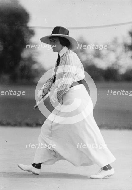 Miss Frances Lippett Playing in Tennis Tournament, 1913. Creator: Harris & Ewing.