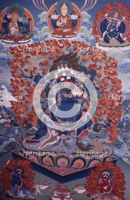 Thangka painting project for Tibetan refugees, Dharamsala, India, 1988. Creator: Amanda Waite.