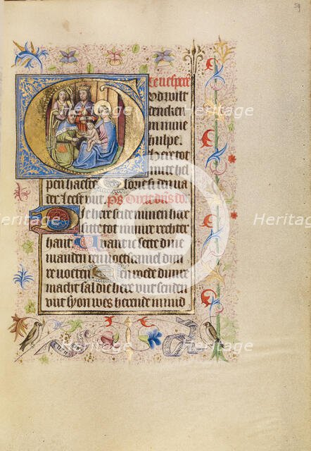 Initial G: The Adoration of the Magi; Book of Hours, after 1460. Creator: Unknown.