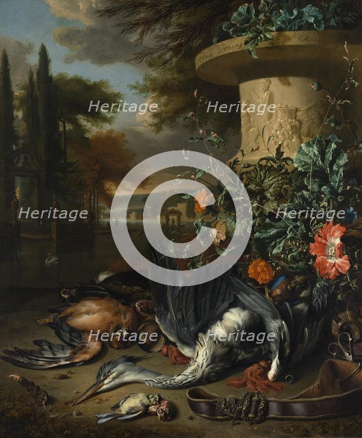 Gamepiece with a Dead Heron, 1695. Creator: Jan Weenix.