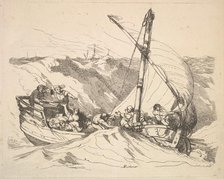 Boat in a Storm at Sea, 1784-88. Creator: Thomas Rowlandson.