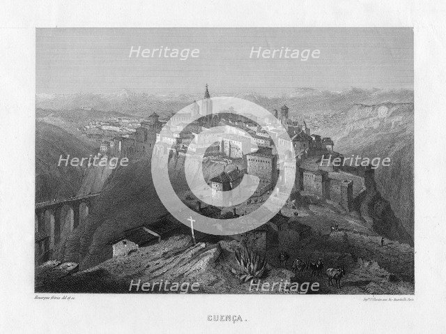 Cuenca, Spain, 19th century.Artist: Rouargue Brothers