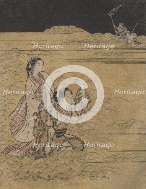 A Young Man and Woman in the Moor of Musashino; Parody of the Akuta River episode o..., ca. 1765-66.