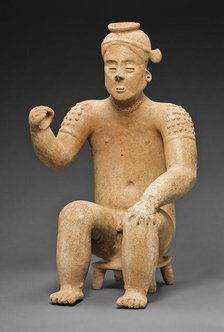 Seated Male Figure with One Arm Raised, A.D. 100/900. Creator: Unknown.