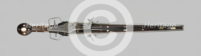 Double-Barreled Holster Pistol with Two Locks, Nuremberg, c. 1610/20. Creator: Unknown.