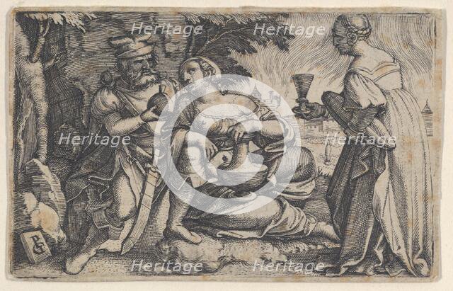 Lot and His Daughters. Creator: Georg Pencz.