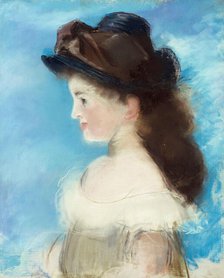 Portrait de Mademoiselle Hecht, de profil en chapeau, 1882. Creator: Manet, Édouard (1832-1883).