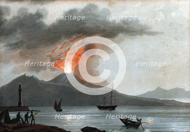 Eruption of Vesuvius, Italy, c1815. Artist: Unknown