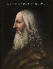 Portrait of Leonardo da Vinci (Giovio Series), 1566-1568. Artist: Dell'Altissimo, Cristofano (1525-1605)