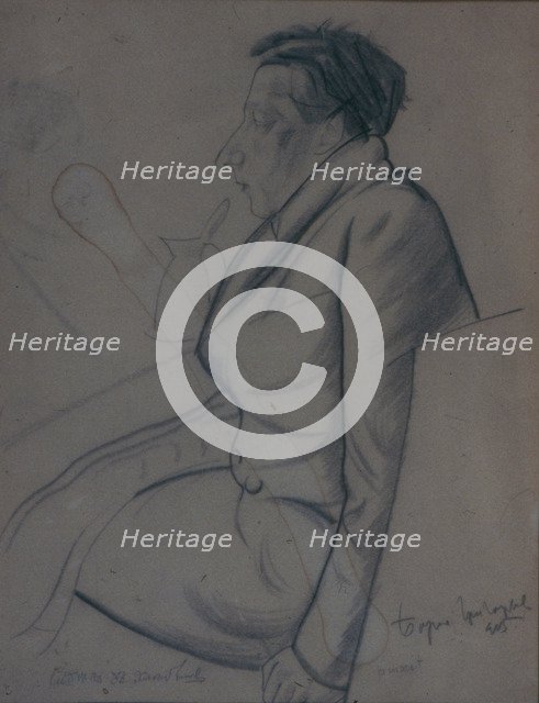 Portrait of the Poet Velimir Khlebnikov (1885-1922), 1915. Artist: Grigoriev, Boris Dmitryevich (1886-1939)