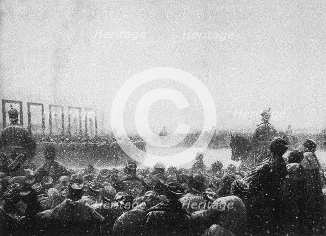 The execution of the terrorists in Russia, 1884-1885. Artist: Vereshchagin, Vasili Vasilyevich (1842-1904)