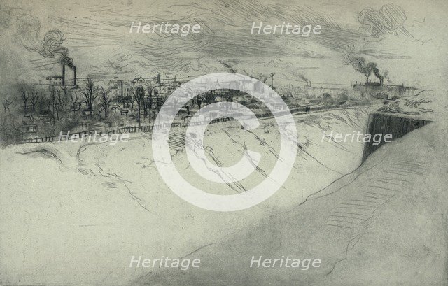 'St Ouen Viewed from the Fortifications of Paris', 1915. Artist: Edgar Chahine.