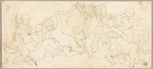 Putti at Play with Deer and Dog, n.d. Creator: Unknown.