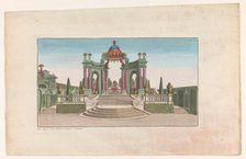 View of an arbour with stairs in a garden, 1722-after 1758. Creator: Unknown.
