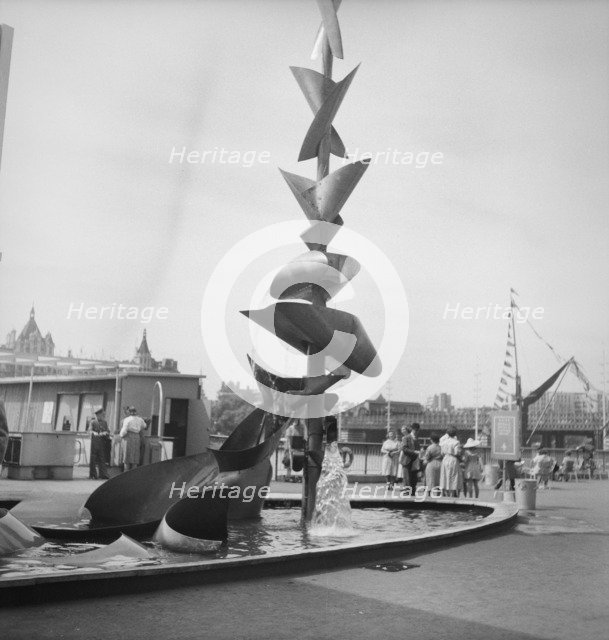 'Water Mobile', sculpture by Richard Huws, Festival of Britain, South Bank, Lambeth, London, 1951. Artist: MW Parry.