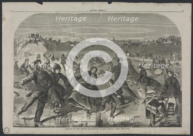 Skating on the Ladies Skating Pond in Central Park, New York, 1860. Creator: Winslow Homer (American, 1836-1910).