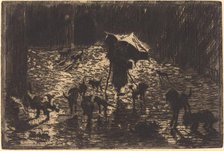 Les Noctambules (The Night Prowlers), 1876/1877. Creator: Felix Hilaire Buhot.