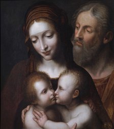'The Holy Family with the infant St John', 16th century. Artist: Follower of Bernardino Luini.