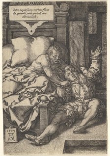 Judge Herkinbald Cutting the Throat of his Nephew, 1553. Creator: Heinrich Aldegrever.