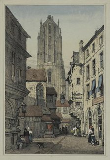 Facisimilies of Sketches made in Flanders and Germany: Dome, Francfort, c. 1833. Creator: Samuel Prout (British, 1783-1852).