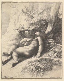 Infant Hercules asleep, 1625-77. Creator: Wenceslaus Hollar.