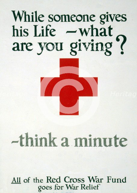 Fundraising Poster for the Red Cross, 1917. 