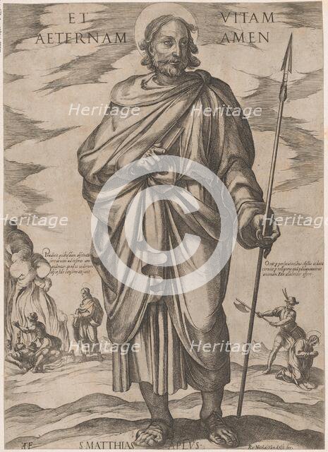 St. Matthias, from 'Christ, Mary, and the Apostles', ca. 1590-ca. 1610. Creator: Antonio Tempesta.
