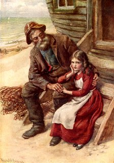 'Little Em'ly and Mr. Peggotty', c1900.  Creator: Harold Copping.