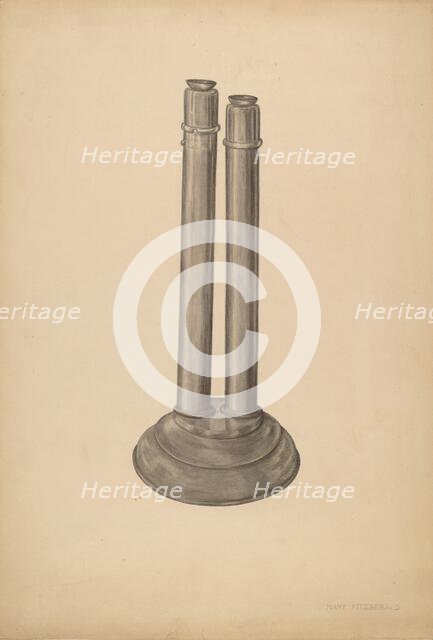 Candlestick Double, 1935/1942. Creator: Mary Fitzgerald.